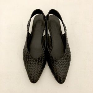 Everlane slingback woven leather flats